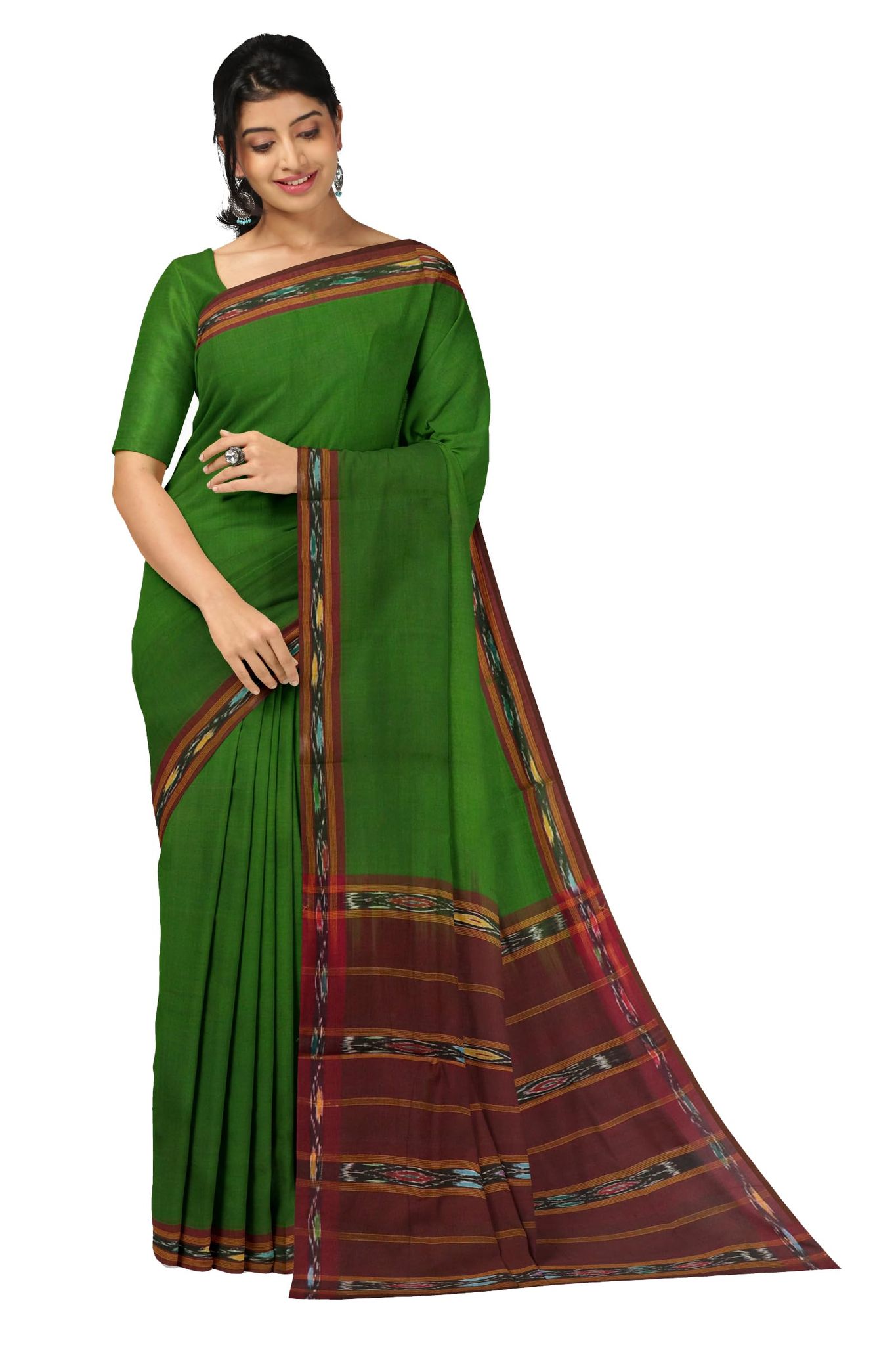 APCO Handloom (A Andhra Pradesh Govt Emporium)- Women's Traditional Pure Handloom Bandar/Polavaram Blue Cotton Saree | PBS0063