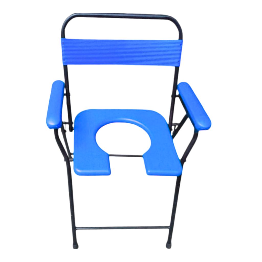 MS Adult Toilet Chair Blue | Portable Camping Commode chair