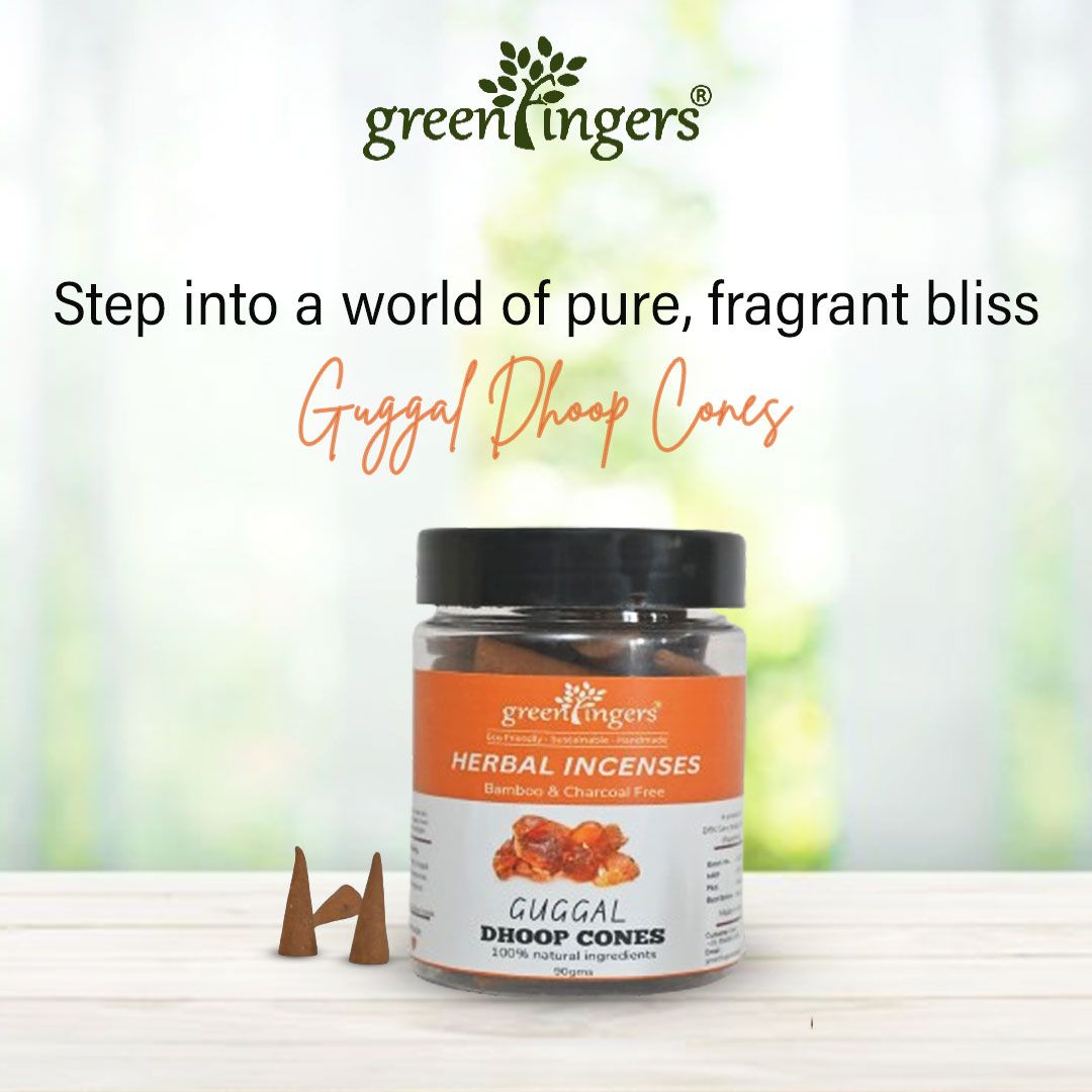 Green Fingers;  Guggal Dhoop Cones . All dhoop base is of hawan samagri ,