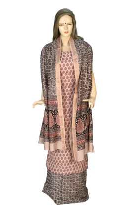 White Cotton Silk Mix Maheshwari Bagh Print Suit Material White Cotton Silk Mix Maheshwari Bagh Print Suit Material