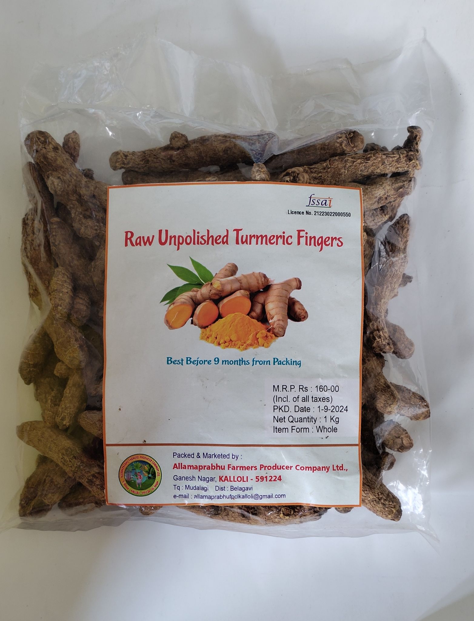 Raw Unpolished Haldi Fingers