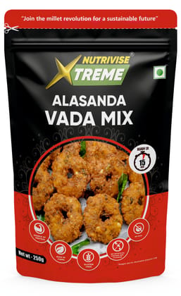 Nutrivise Xtreme Instant Mix:Alasanda Vada Mix | Instant Cook|Low GI|Rich in Protein & Fiber|250g (Pack of 1)
