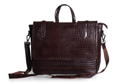 JITENDRA CHITARA;Pure Leather Troop-E-Aulder Laptop Bags for Office and Workplace | Brown