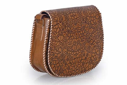 JITENDRA CHITARA;Beautiful Handmade Leather Bag In Brown Floral Tooled Bag Handtooling bag Crossbody Bag for woman and girls in real leather JITENDRA CHITARA;Beautiful Handmade Leather Bag In Brown Floral Tooled Bag Handtooling bag Crossbody Bag for woman and girls in real leather