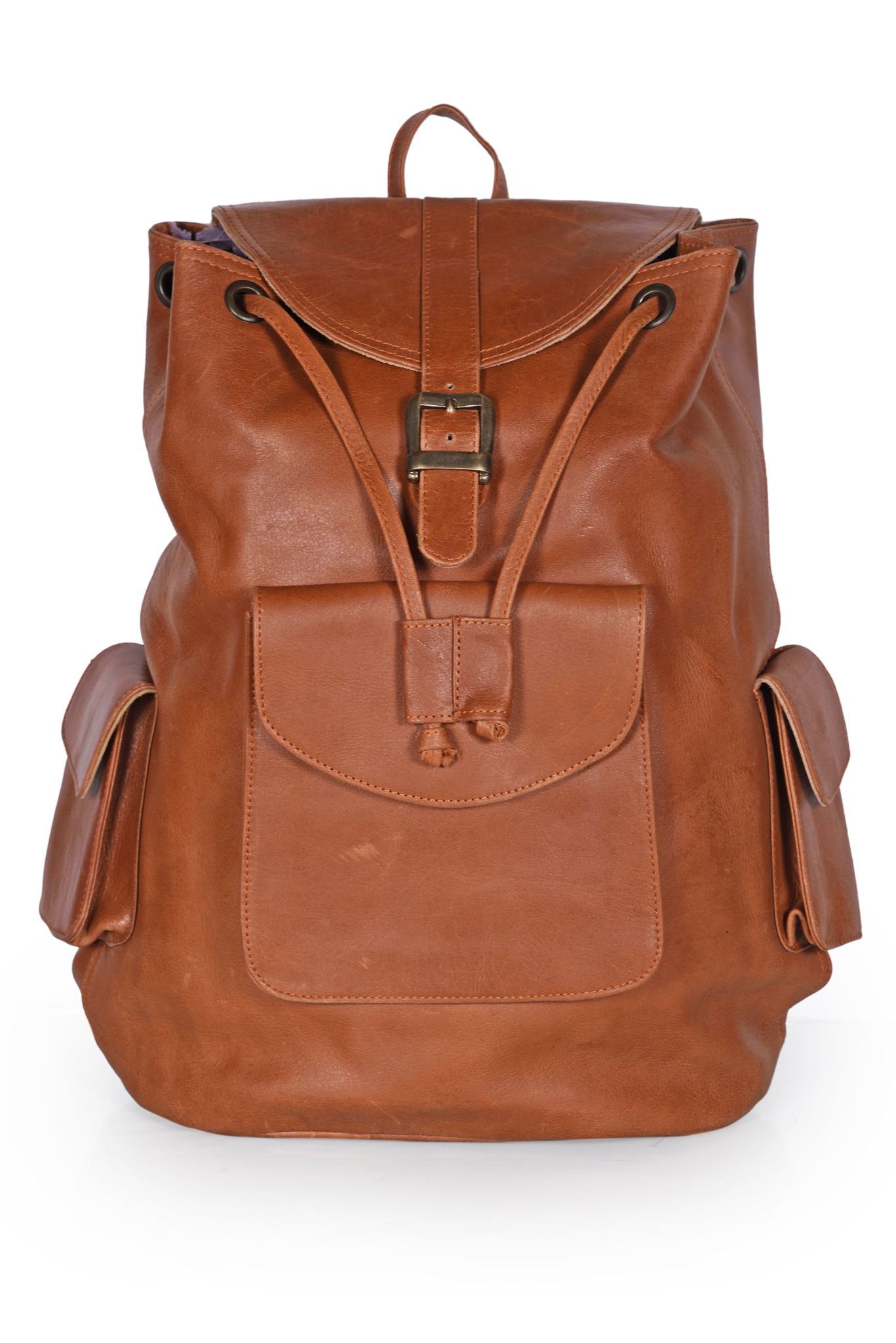 JITENDRA CHITARA ;Real Leather Dusky Semi Rucksack Backpack Leather Bag For Men Women Unisex