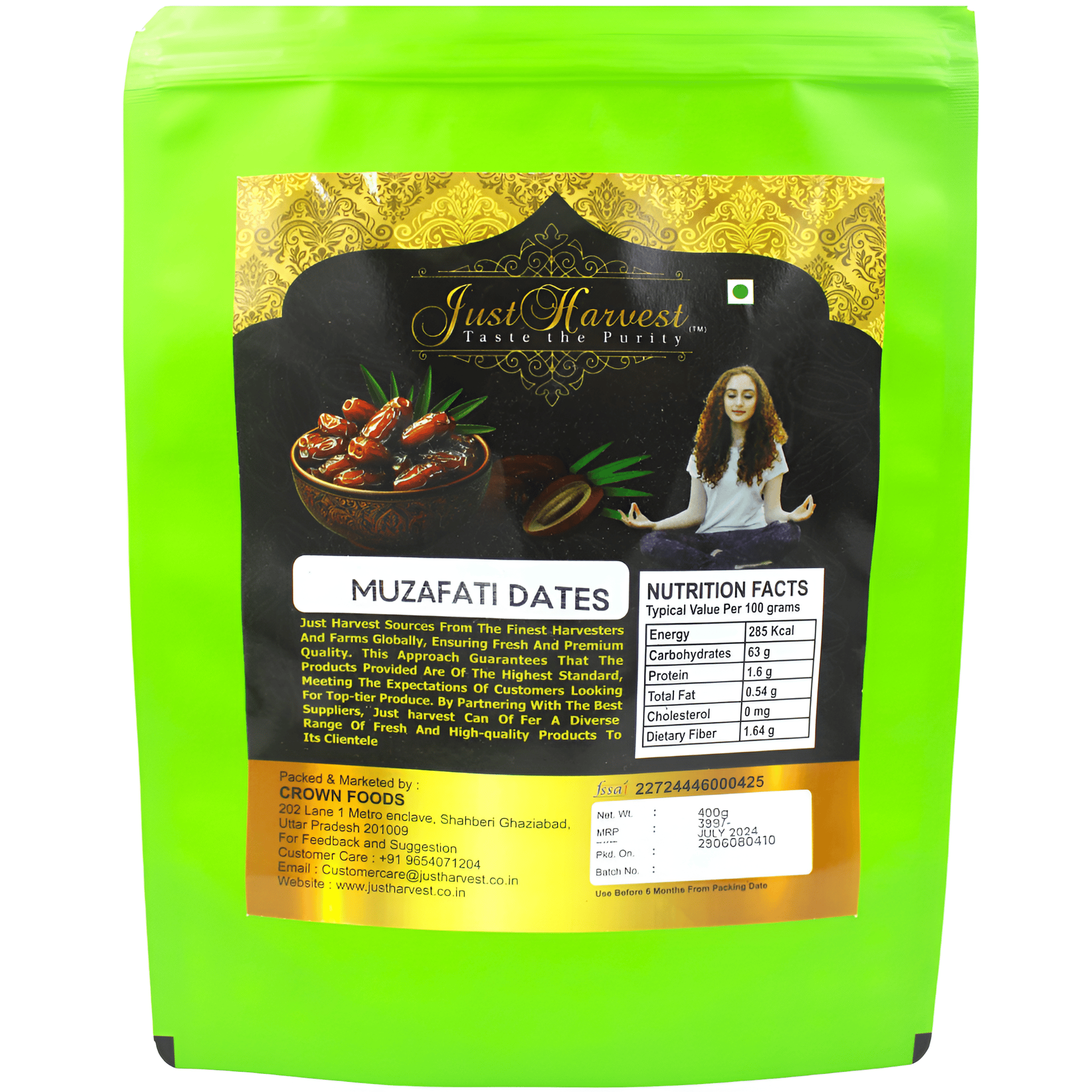 Title: Just Harvest Muzafati Dates - 400g (Pack of 1)
