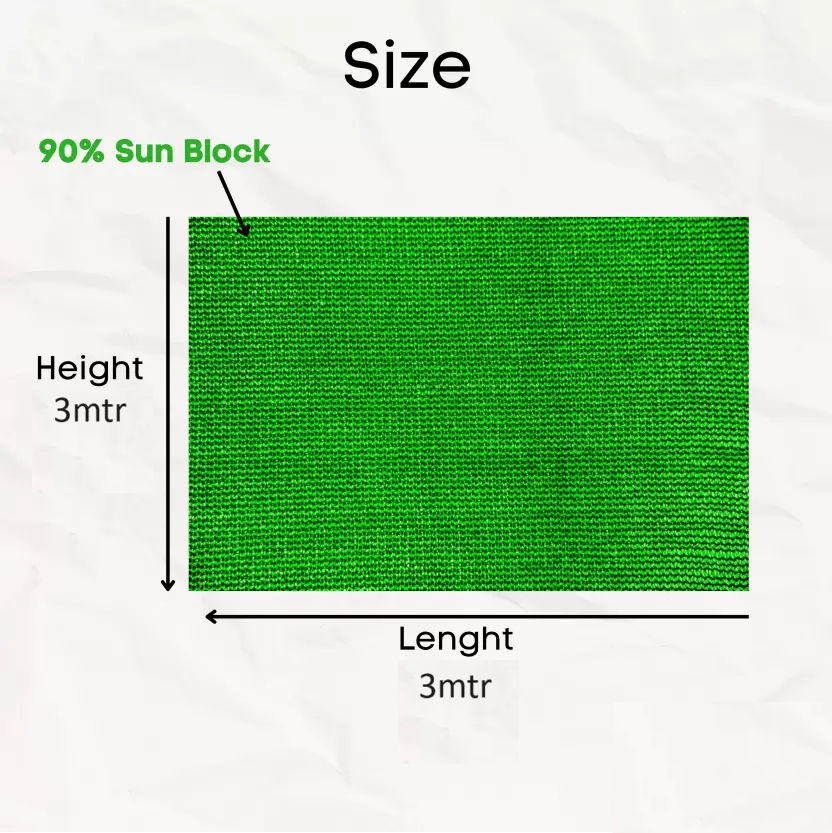 Greenery (10Ft'x10Ft')- Green Shade Net, 75% Sunlight Block For Gardening/Plants/Balcony Portable Green House (Green)