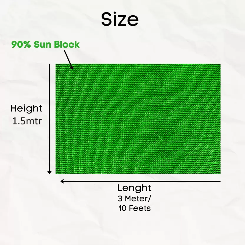 Greenery (5Ft'x10Ft')- Green Shade Net, 75% Sunlight Block For Gardening/Plants/Balcony Portable Green House (Green)
