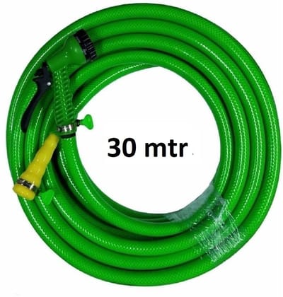 Greenery 30 MTR PREMIUM BRAIDED HOSE GREEN 1/2" INCH WITH 8 MODE / PATTERN SPRAYER AND NOZZLE FOR MULTIPURPOSE USE SUITABLE FOR GARDEN, CARWASH, PETWASH Hose Pipe Greenery 30 MTR PREMIUM BRAIDED HOSE GREEN 1/2" INCH WITH 8 MODE / PATTERN SPRAYER AND NOZZLE FOR MULTIPURPOSE USE SUITABLE FOR GARDEN, CARWASH, PETWASH Hose Pipe