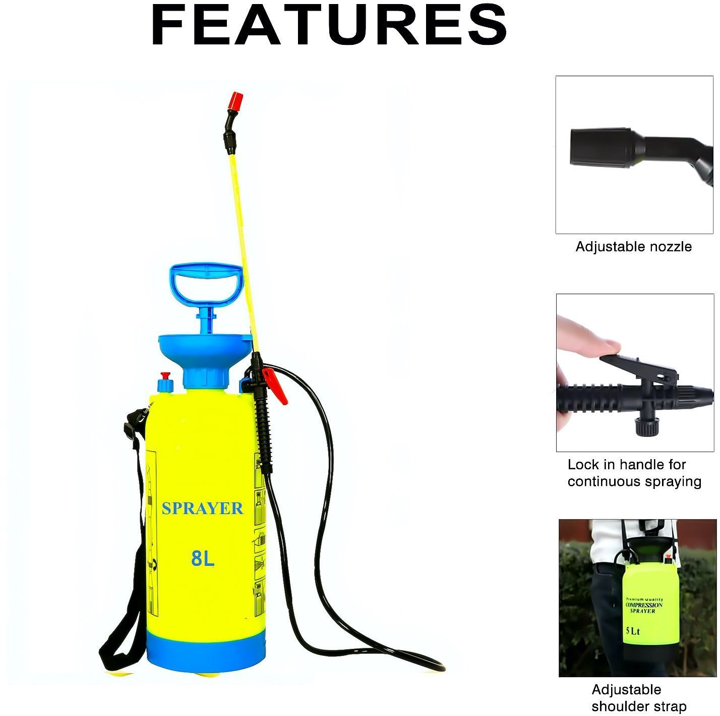 Greenery 8 Ltr Hand Held Sprayer (Pack of 1)