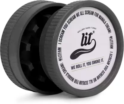 LIT 63mm, Classic Plastic Herb crusher, Grinder Medium with filter(BLACK) Hand Muller Grinder