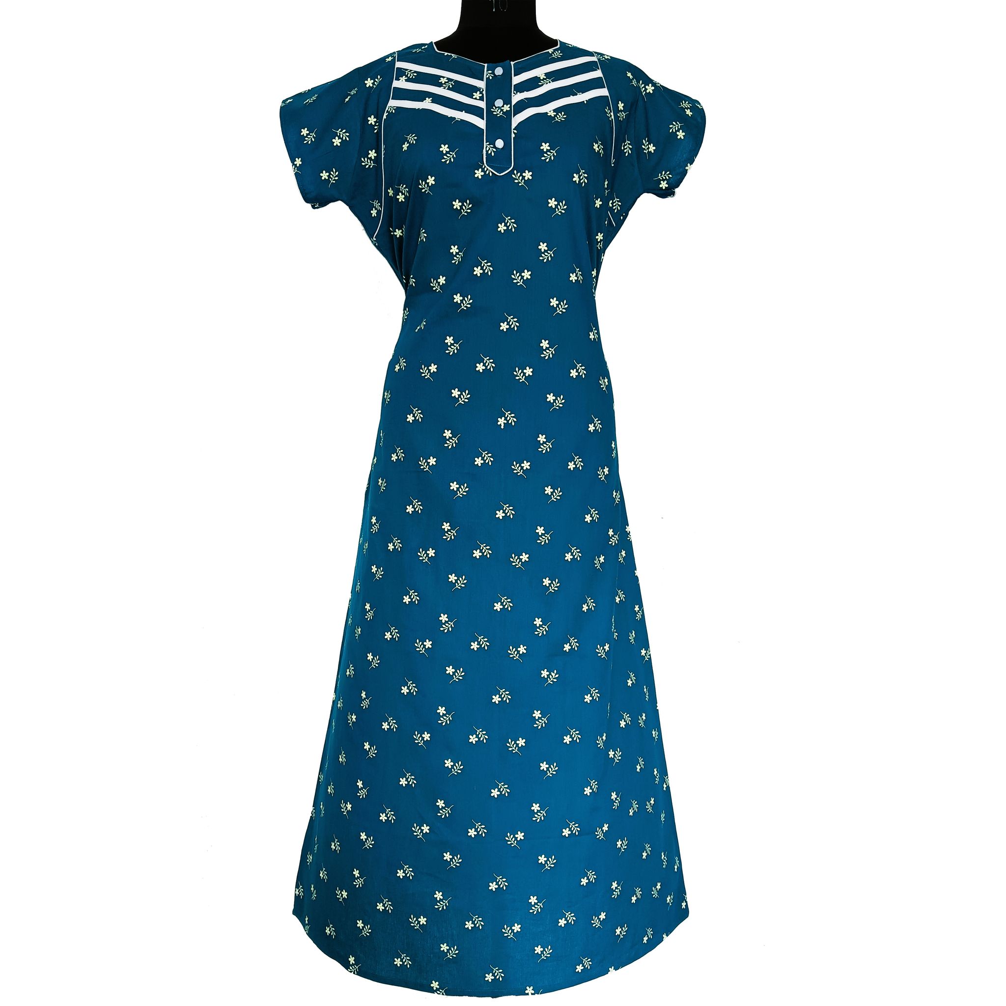 Women's Cotton Printed Long Nightgown