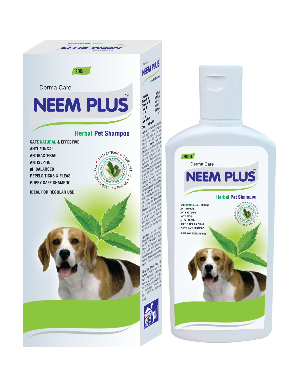 Neem Plus Herbal Pet Shampoo (200ml) - Dog Shampoo - Coat Cleansing & Conditioning Shampoo