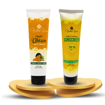Belledew Radiance & Protection Skincare Duo - Ubtan Face Wash & Sunscreen SPF50 with Niacinamide Belledew Radiance & Protection Skincare Duo - Ubtan Face Wash & Sunscreen SPF50 with Niacinamide