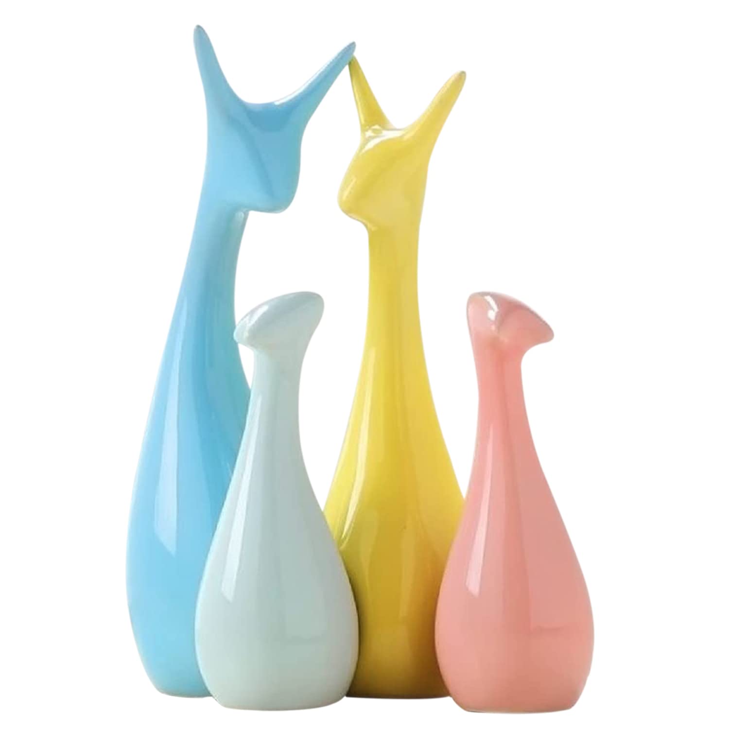Bharat Saini Art  ; Home Decor Lucky Deer Family Statue Piano Finish Ceramic Figures