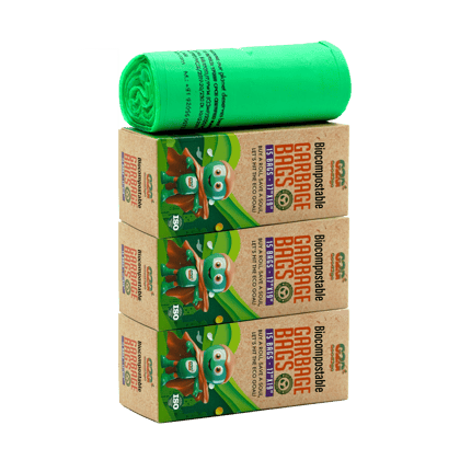 Good2go 3 Rolls of 15 Compostable Garbage Bags (45 Bags Total) - 17" x 19" - Eco-Friendly and Strong Trash Bags