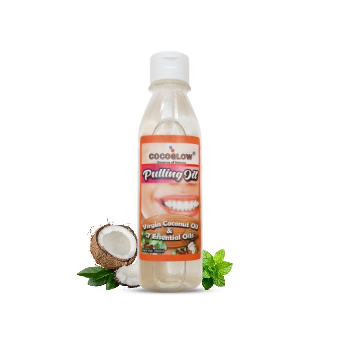 CocoGlow Oil Pulling for mouth | Ayurvedic Mouthwash | 7 Blended Essential Oils (250ml)