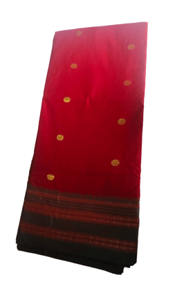 Floral Zari Motifs Scarlet Red Kanchipuram Silk Saree