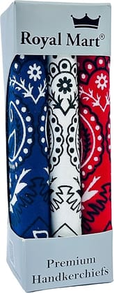 Royal Mart Red and White Men & Women Printed Bandana (Pack of 3) Royal Mart Red and White Men & Women Printed Bandana (Pack of 3)