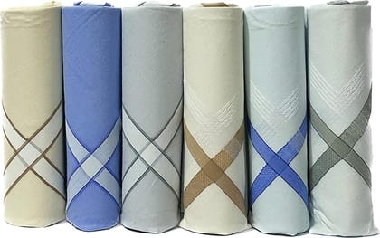 Royal Mart Men's Light Color Striped Premium Handkerchief - Pack of 6 Royal Mart Men's Light Color Striped Premium Handkerchief - Pack of 6