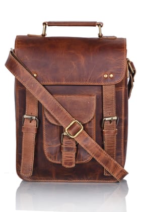 Joyait Leather Handicraft  -  100% Leather Shoulder bag, Travel Bag for Men & Women - Brown