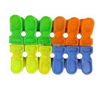 TAUSIF CREATION® New Plastic Multi-Colour Clothes Pins/Pegs Clips/Hangers Laundry Etc. (Pack of 12 Pc) TAUSIF CREATION® New Plastic Multi-Colour Clothes Pins/Pegs Clips/Hangers Laundry Etc. (Pack of 12 Pc)