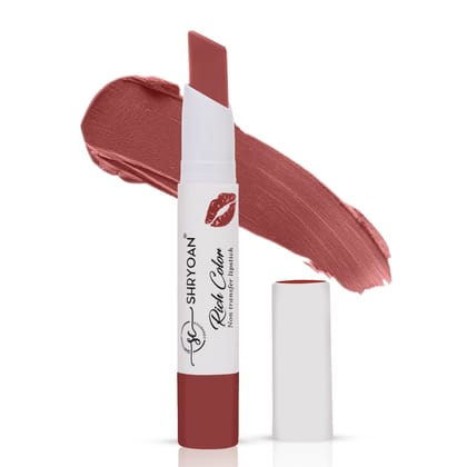 Shryoan Rich Color Non-Transfer Lipstick | Waterproof & Super Matte Finish | Long Stay Creamy Lipstick | Single Swipe Application (Milkshake-06, 3.2gm) Shryoan Rich Color Non-Transfer Lipstick | Waterproof & Super Matte Finish | Long Stay Creamy Lipstick | Single Swipe Application (Milkshake-06, 3.2gm)