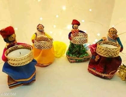 RUPESH KUMAR JANGID Handmade Rajasthani Dolls Puppet Tealight Candle Holders for Floor Decoration | Diwali Decoration | Festival Decoration 4 Puppet Dolls (2 Male, 2 Female) 4 Led Candles Included RUPESH KUMAR JANGID Handmade Rajasthani Dolls Puppet Tealight Candle Holders for Floor Decoration | Diwali Decoration | Festival Decoration 4 Puppet Dolls (2 Male, 2 Female) 4 Led Candles Included