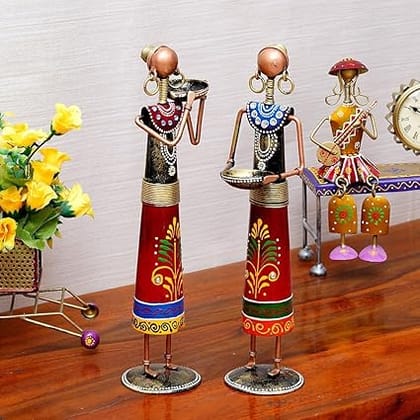 RUPESH KUMAR JANGID Multicolour Rajasthani Narega Doll T-Light Candle Holder Showpiece for Home Decor | Table Decor | Gift RUPESH KUMAR JANGID Multicolour Rajasthani Narega Doll T-Light Candle Holder Showpiece for Home Decor | Table Decor | Gift