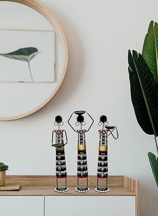RUPESH KUMAR JANGID The Black Swan Hand Metal Centre Metal Narega Doll Decorative/Tea Light Holder(Set of 3) RUPESH KUMAR JANGID The Black Swan Hand Metal Centre Metal Narega Doll Decorative/Tea Light Holder(Set of 3)