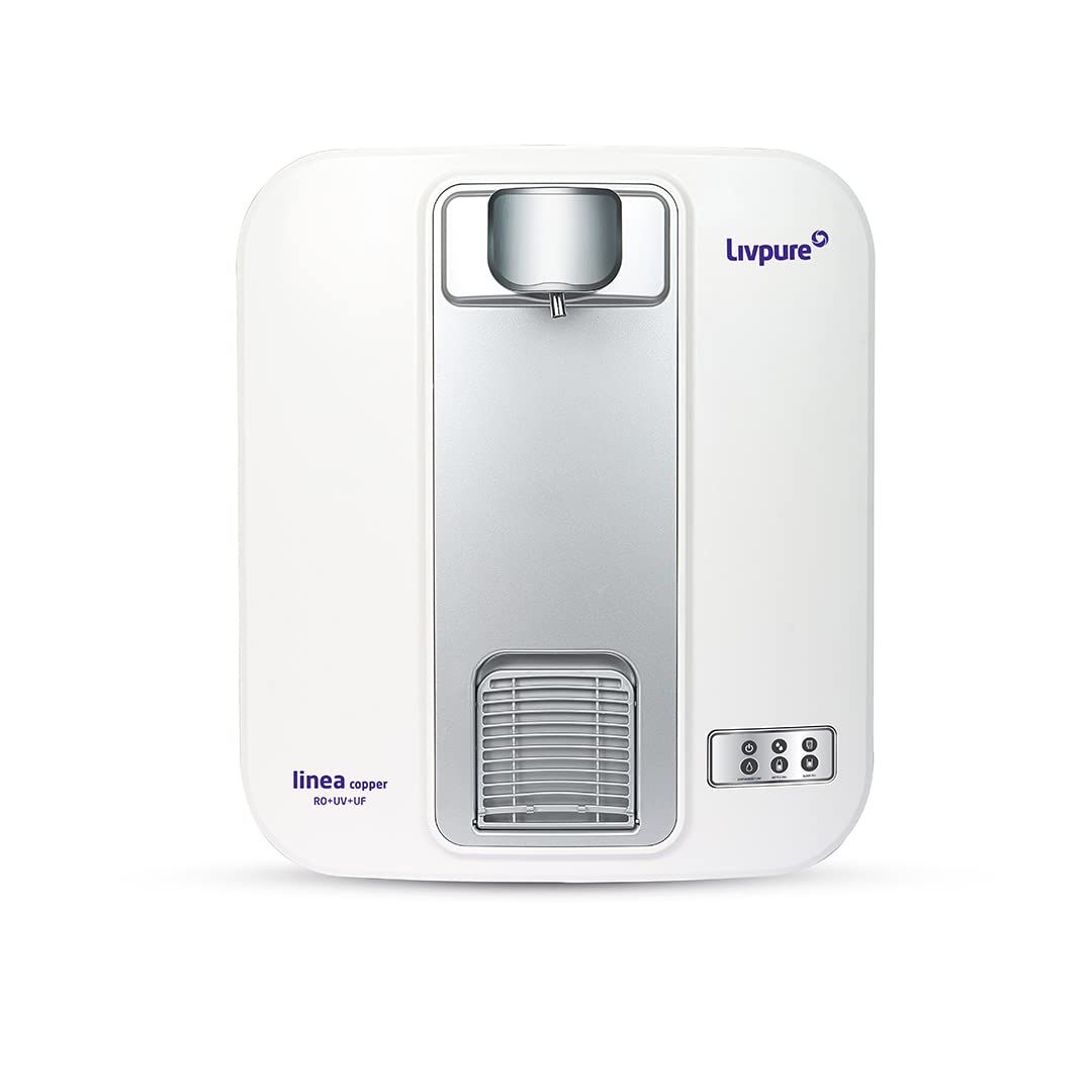 Livpure Linea Copper RO+UV+UF, Water Purifier for Home - 5 L Storage, Suitable for Borewell, Tanker, Municipal Water (White)