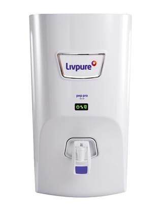 Livpure Pep Pro RO+UF+Pre-Activated Carbon Adsorber+Post Carbon Filter, 7 L Storage, Water Purifier for home, (White), Suitable for Municipal, Tanker, Borewell water
