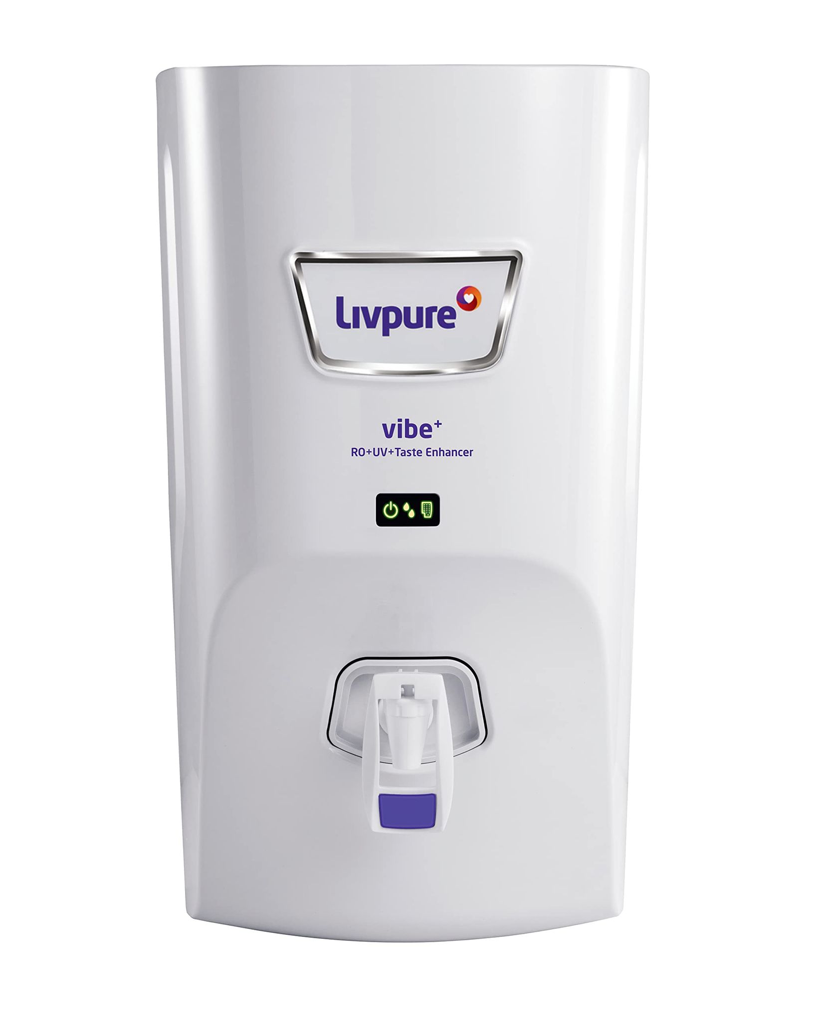 Livpure Vibe Plus RO+UV+Smart TDS Adjuster Water Purifier for Home- 7 L Storage Tank,White