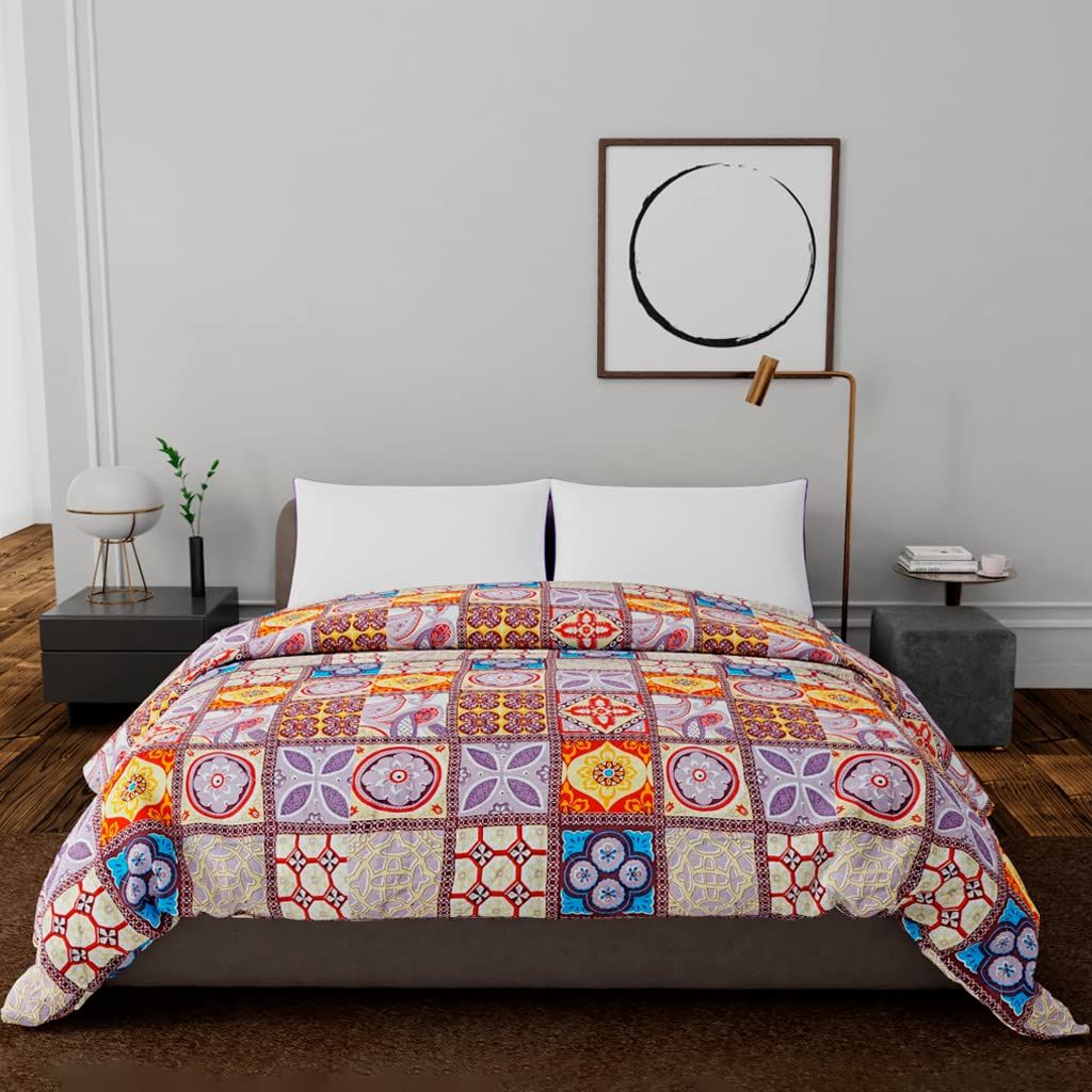 Livpure Smart Microfiber All Weather Reversible Comforter, Multi-Colour, Motifs Pattern,Single Size 100 GSM