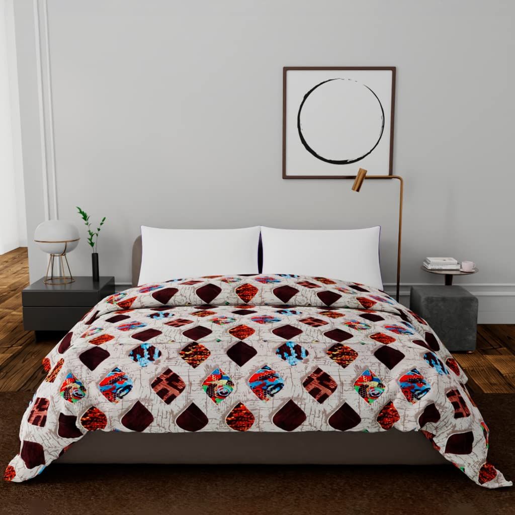 Livpure Smart Microfiber All Weather Reversible Comforter, Multi-Colour, Checkered Pattern, AC Comforter,Single Size 100 GSM