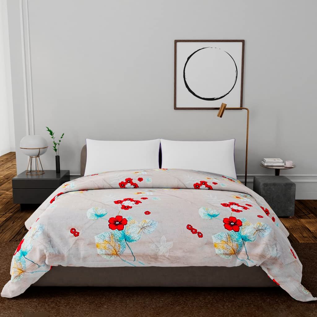 Livpure Smart Microfiber All Weather Reversible Comforter, Multi-Colour, Flower Pattern,Single Size 100 GSM