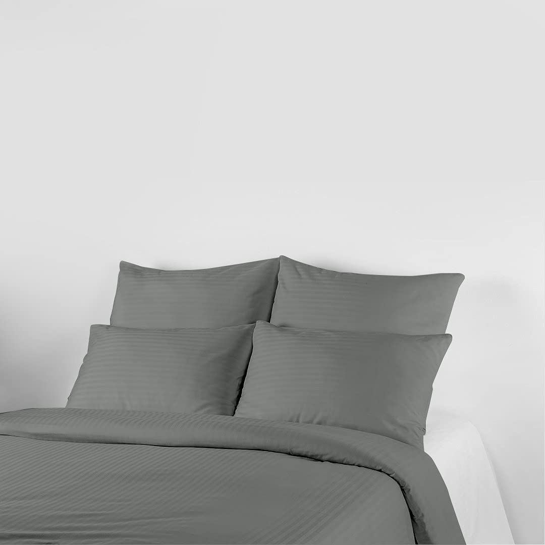Livpure Smart Cotton Duvet Cover with Zipper 300 TC (Grey, Double)