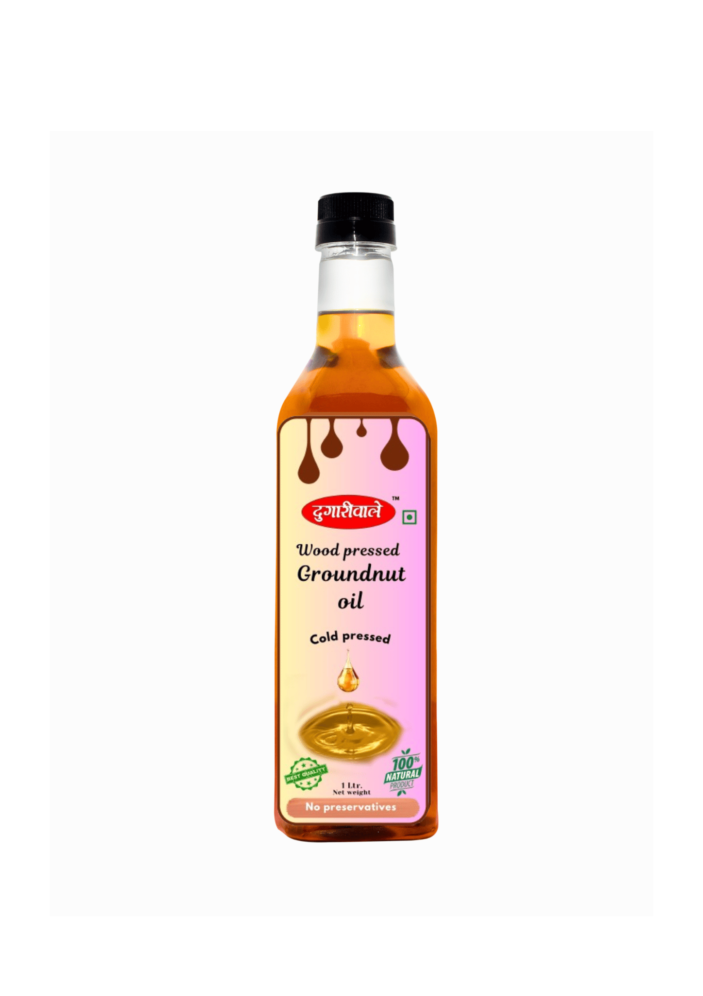 Dugariwale Wood Pressed Groundnut Oil, 1 Ltr