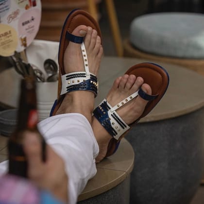 Z- White Leather Sandals