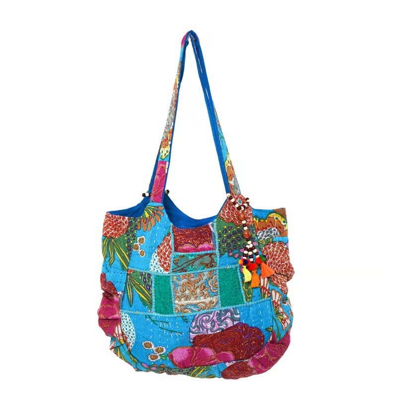 SURYANAGRI CRAFT Rajasthani Embroidered Shoulder Bag, Pure Cotton Shoulder Bag With Handmade Beautiful Patchwork