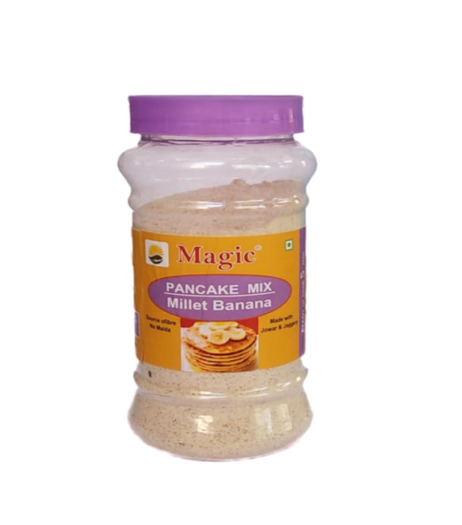Magic Millet Banana Pancake Mix millet pancake Eggless Gluten free No maida No colour Natural healthy food for kids & adults Banana Jaggery Jowar pancakes 300g