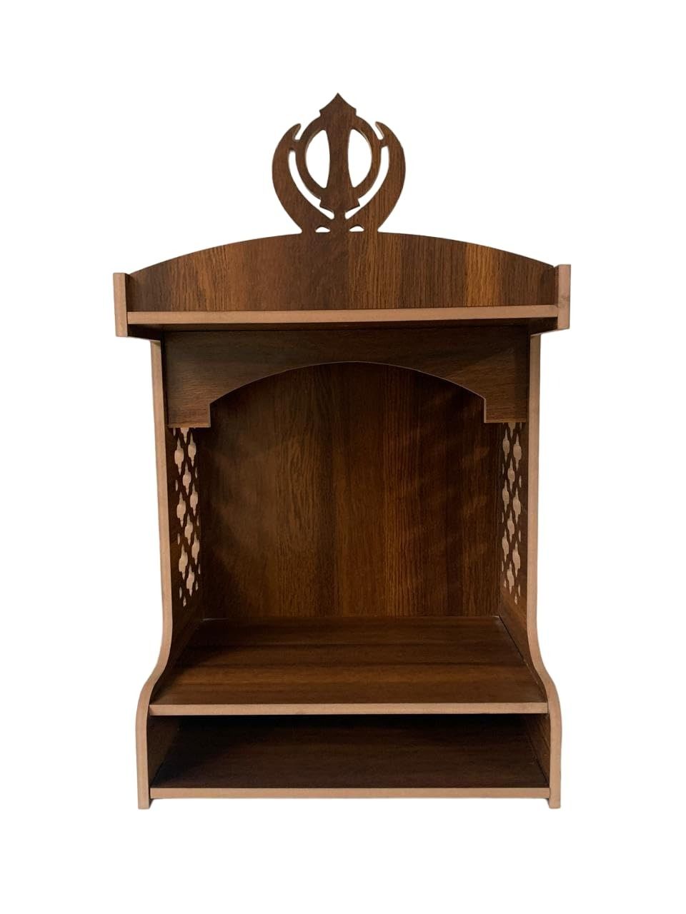 ACHU ADORN ART   - Wooden Temple Mandir for Home, with Om Symbol Carving,Wall Hanging Temple,Hindu Religious Om Temple,Home Decor Temple