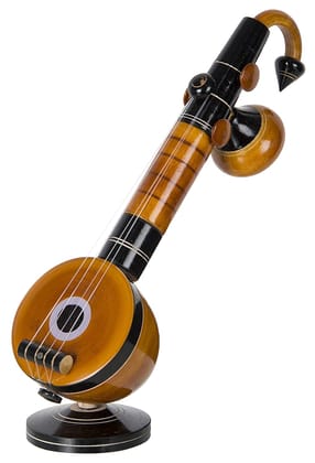 ACHU ADORN ART- Wooden Veena Home Decor Showpiece (9 cm x 9 cm x 30 cm, Brown) Miniatuure Veena