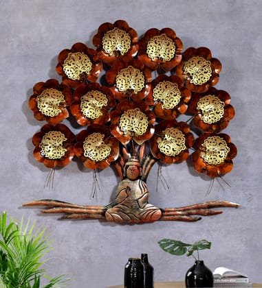 Handmade Antique Buddha Tree With LED Lights Wall Hanging Decor Handmade Antique Buddha Tree With LED Lights Wall Hanging Decor