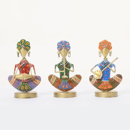Kavita Art Muisician for Living Room | Home | Interior Decoration |Table Decor | Showpiece/Each Size L4.5 X W3 X H7.5 Inch/Set of 3