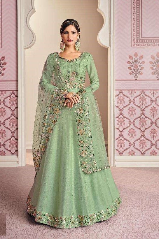 Trendy Party Wear Silk Gowns 77001