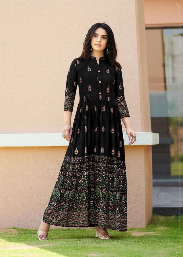 Pure Rayon All Over Print Long Kurtis 503
