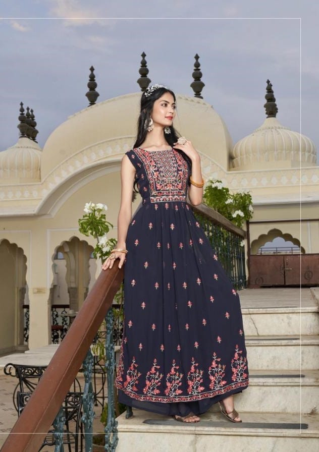 Festival look Pure Georgette Kurti Palazzo Sets 1003