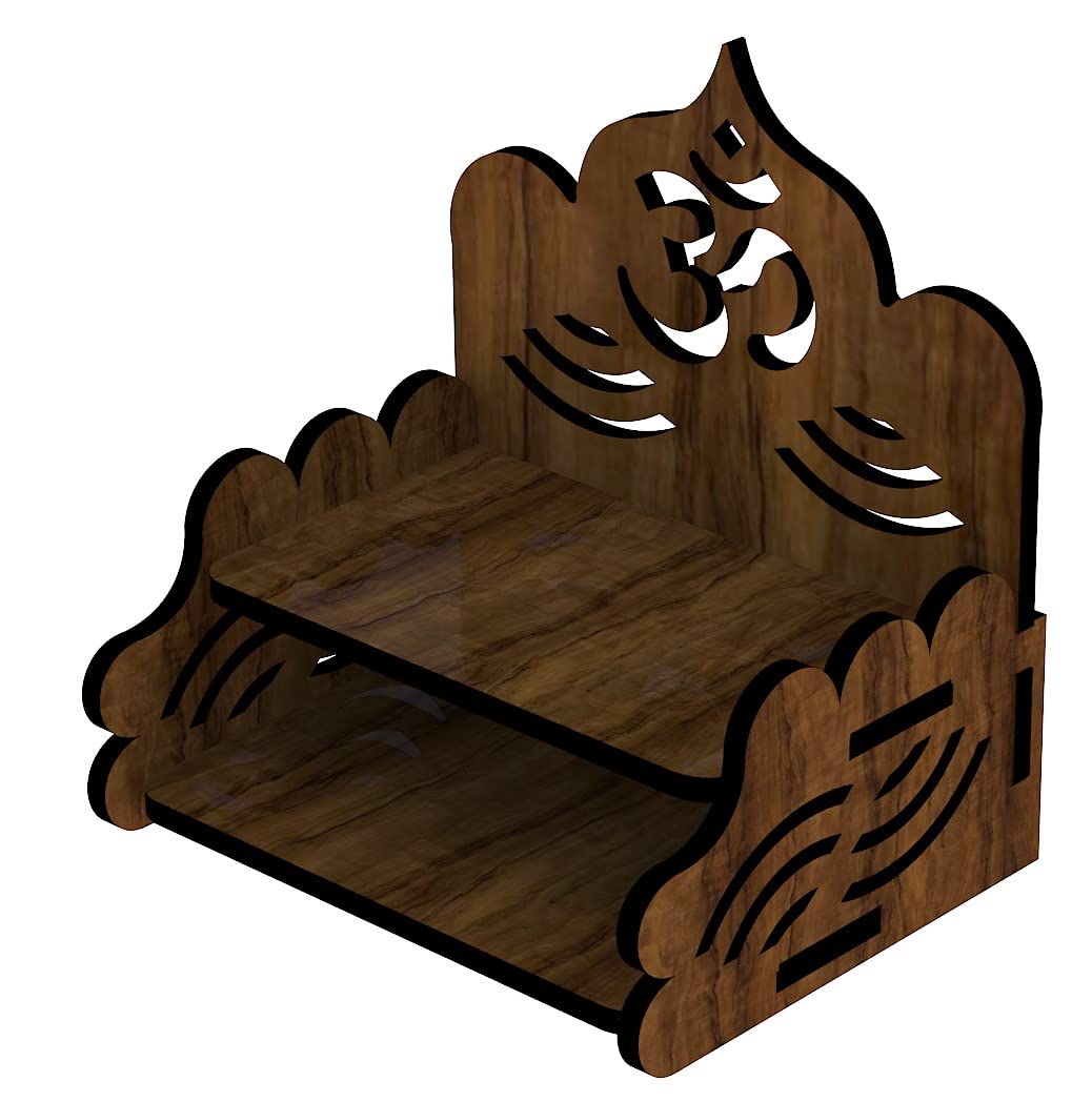 Kavita Art Wooden Pooja Mandir for Home | Puja Stand for Home, Office and Shop | Wooden Wall Mounted Hanging Puja Temple