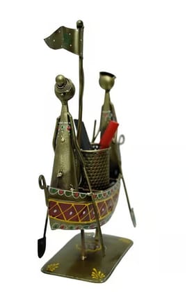 MOHD YASIN - Multipurpose Metal Handcrafted Iron Boat Shape Decorative Showpiece Figurine Pen Stand Mobile Holder For Home Office Study Table Top Decor MOHD YASIN - Multipurpose Metal Handcrafted Iron Boat Shape Decorative Showpiece Figurine Pen Stand Mobile Holder For Home Office Study Table Top Decor